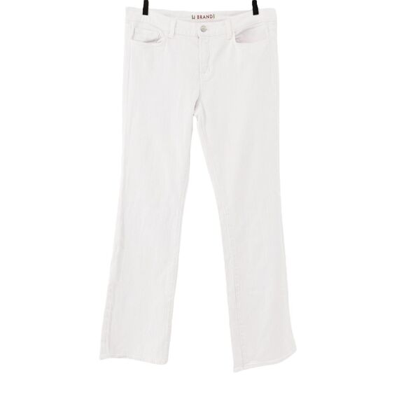 J BRAND Jeans Womens Size 32 White Denim Bootcut Mid Rise Classic Casual Coastal - Picture 1 of 14